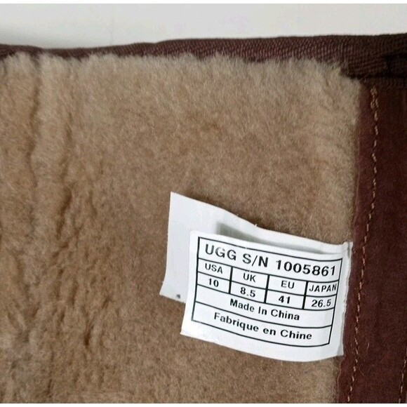 UGG Australia Tall Boots Women 10 Brown Suede Zip up I HEART Kisses Aztec Boho - Picture 8 of 11